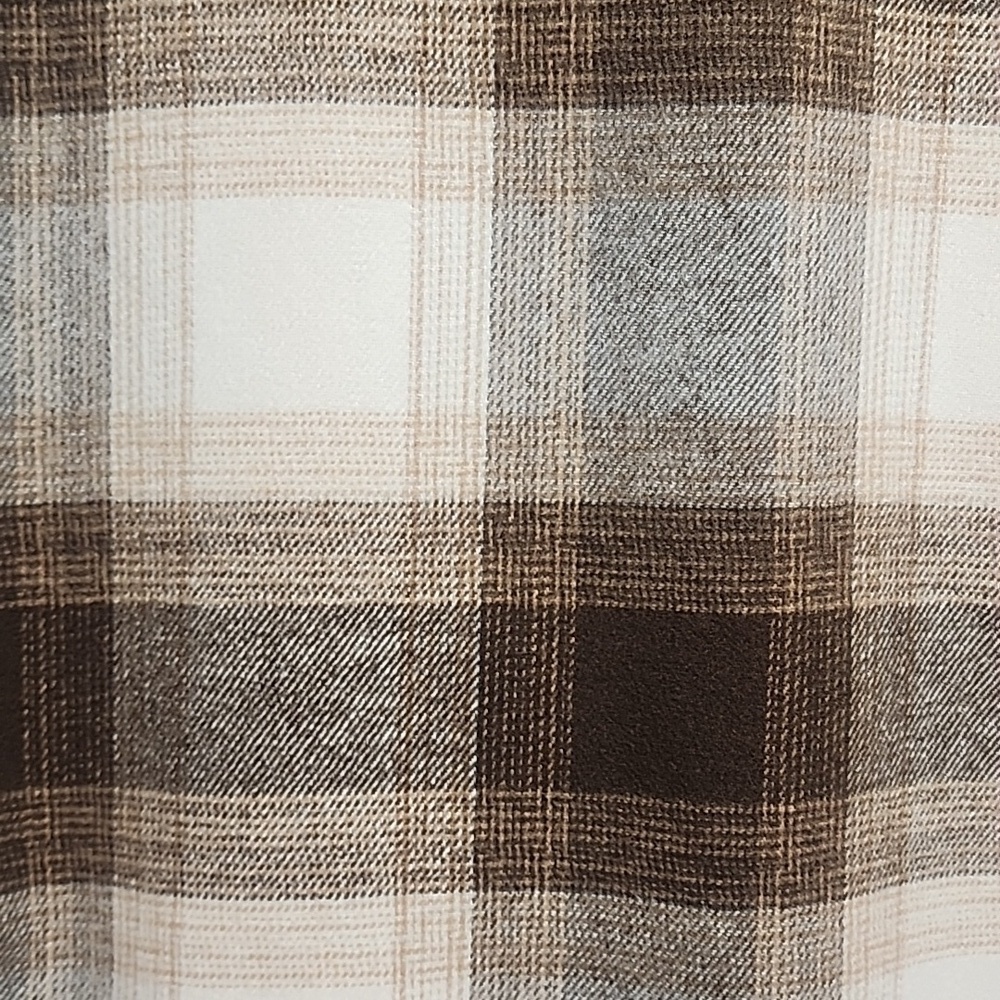 Banana Republic Womens Soft Cozy Tan & Brown Plaid Oversized Shirt Jacket Sz S - Picture 6 of 10